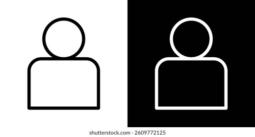 User icons vector set in stroke line style