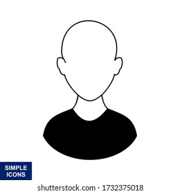 User icon-Young man avatar character. Vector illustration.