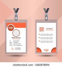 User id card realistic set with male and female photo templates isolated vector illustration