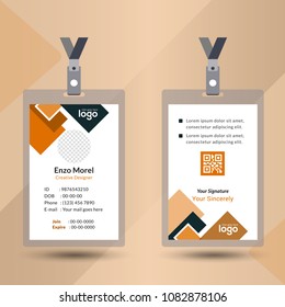 User id card realistic set with male and female photo templates isolated vector illustration