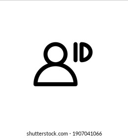 User ID icon in outline style. Icon for user management.