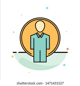 User, Id, Login, Image Abstract Flat Color Icon Template. Vector Icon Template background