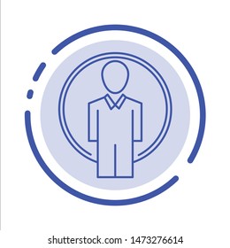 User, Id, Login, Image Blue Dotted Line Line Icon