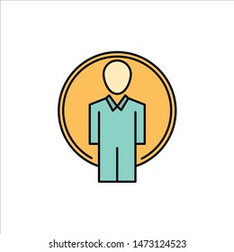 User, Id, Login, Image  Flat Color Icon. Vector icon banner Template