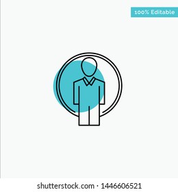 User, Id, Login, Image turquoise highlight circle point Vector icon