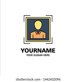 User, User ID, Id, Profile Image Business Logo Template. Flat Color