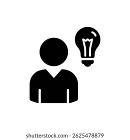 User with Idea Bulb, Symbolizing Creativity and Innovative Thinking in Business