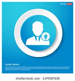 User Idea icon Abstract Blue Web Sticker Button - Free vector icon