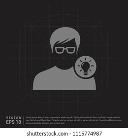 User Idea icon - Black Creative Background - Free vector icon