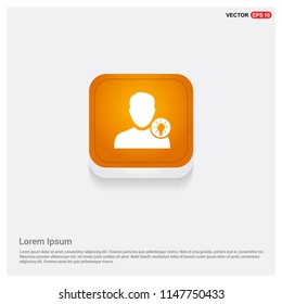 User Idea icon Orange Abstract Web Button - Free vector icon