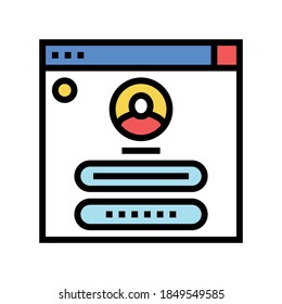user identification color icon vector. user identification sign. isolated symbol illustration