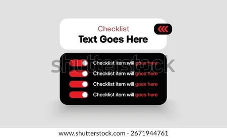 User ifterface of modern style Checklist - Check list Design