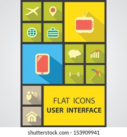 User Inerface, Flat Icons for Web and Mobile Applications