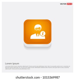 User Info Icon Orange Abstract Web Button