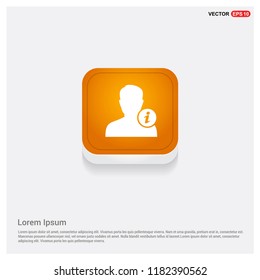 User Info Icon Orange Abstract Web Button - Free vector icon