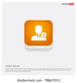 User Info Icon Orange Abstract Web Button