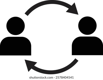 User information exchange icon . Interaction icon . Vector illustration