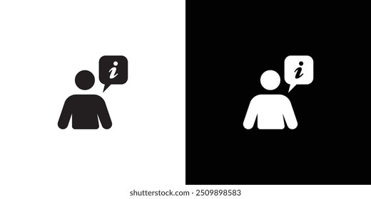Icono de información de usuario Conjunto de logotipo de Vector de arte de línea negra