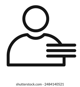 Icono de información del usuario en blanco y negro Vector