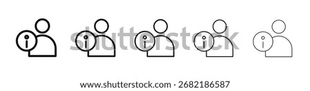 User information icon flat illustration set logo