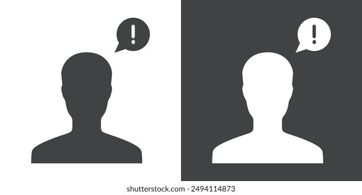 User information icon Flat set in black and white color outline vector