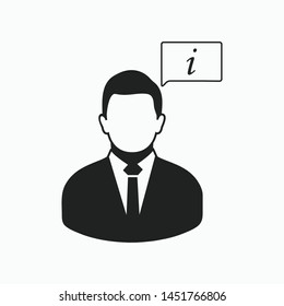 User information icon. Flat style vector EPS.