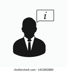 User information icon. Flat style vector EPS.