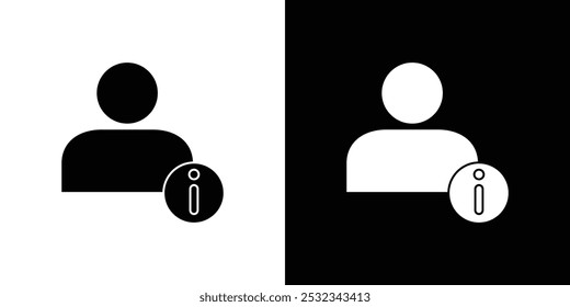 Ícone de informações do usuário logotipo linear isolado