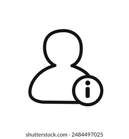 User information icon linear vector graphics sign