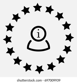 User with information sign vector icon