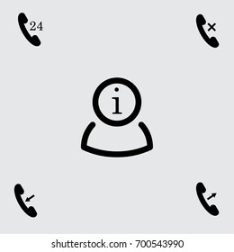 User with information sign vector icon