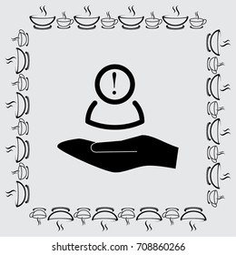 User with information sign vector icon