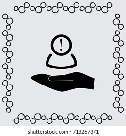 User with information sign vector icon