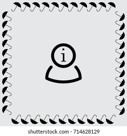 User with information sign vector icon