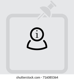 User with information sign vector icon