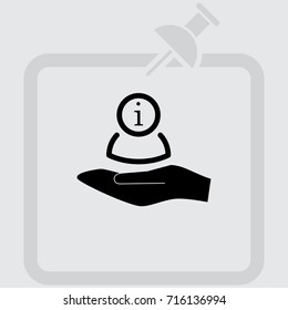 User with information sign vector icon