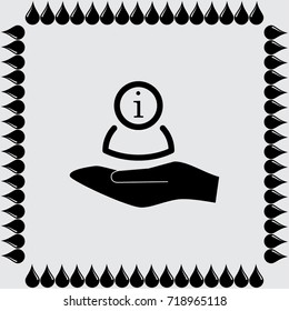 User with information sign vector icon