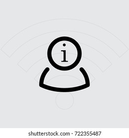 User with information sign vector icon