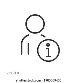 user information vector icon, profile info, person data
