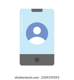 User inside mobile denoting user account concept vector in trendy style