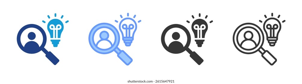 User Insight icon set multiple style collection