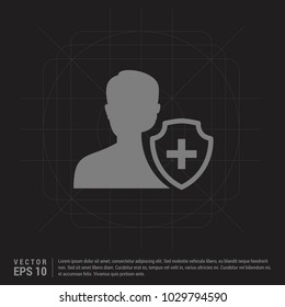 User insurance icon - Black Creative Background