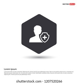 User insurance icon Hexa White Background icon template - Free vector icon