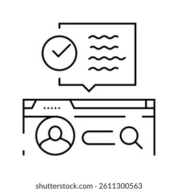 user intent seo line icon vector. user intent seo sign. isolated contour symbol black illustration