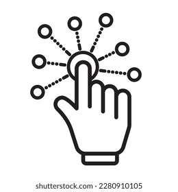 User interaction icon. vector line illustration