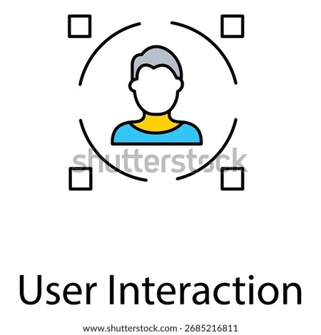 User Interaction Illustration Showing Human Centered Design for Interactive Digital Experiences