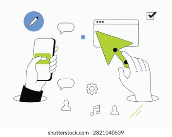 User interaction with mobile app and website interface design elements interface interaction technology development software webdesign