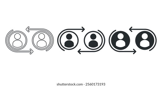 User interaction, switch profile icon. Illustration vector