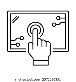 User Interaction – Touchscreen Representing Seamless AI Engagement