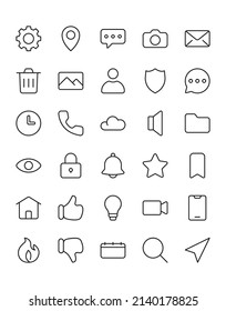 user interfac2 Icon Set 30 isolated on white background